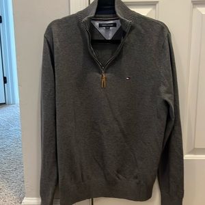 Tommy Hilfiger gray quarter zip sweater